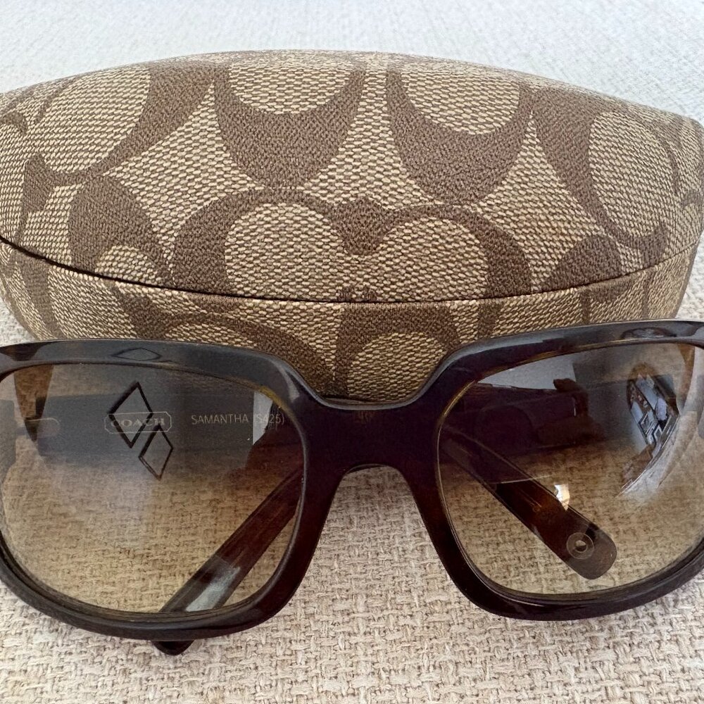 COACH Samantha Tortoise Brown Studded Sunglasses